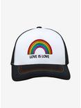 Love Is Love Rainbow Stitch Trucker Hat, , alternate