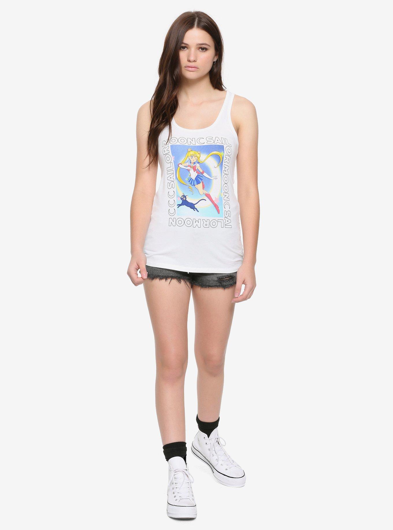 Sailor Moon Logo Frame Girls Tank Top, , alternate