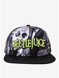 Beetlejuice Black & White Printed Snapback Hat, , alternate