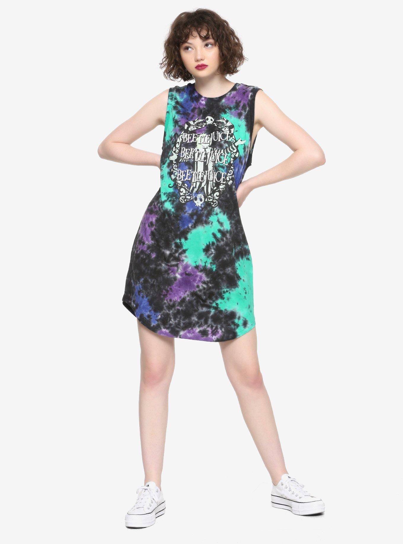 Beetlejuice Tie-Dye T-Shirt Dress, TIE DYE, alternate