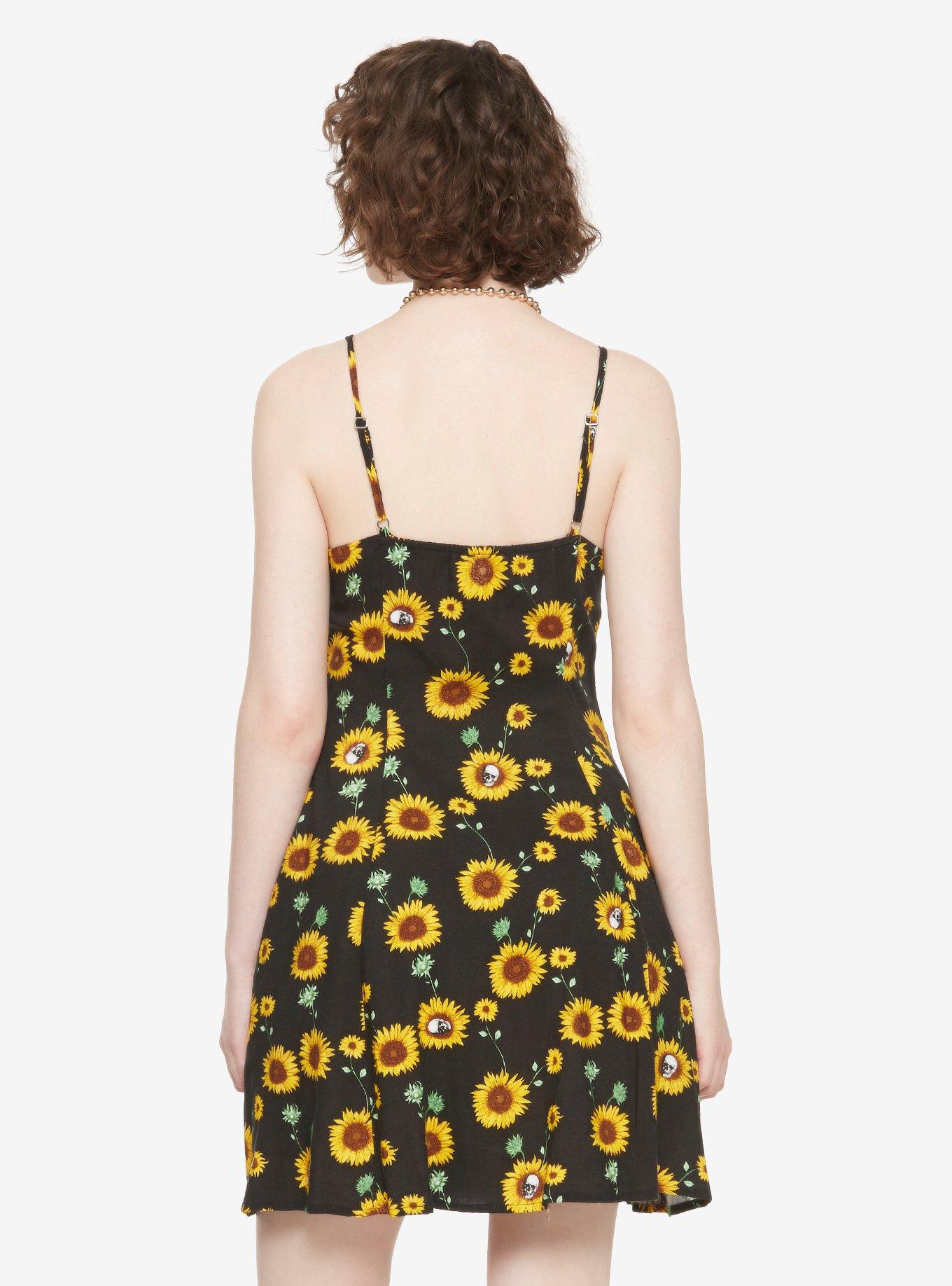 Sunflowers & Skulls Button-Front Dress, FLORAL, alternate