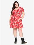 Red Daisy & Skulls Retro Dress Plus Size, , alternate