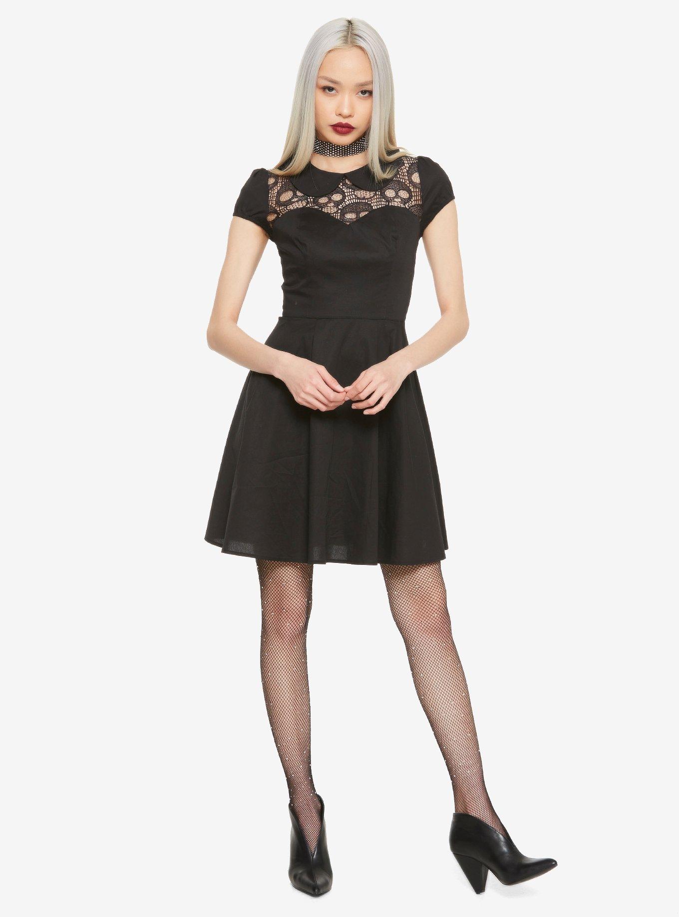 Hell Bunny Skull Lace Dress, BLACK, alternate