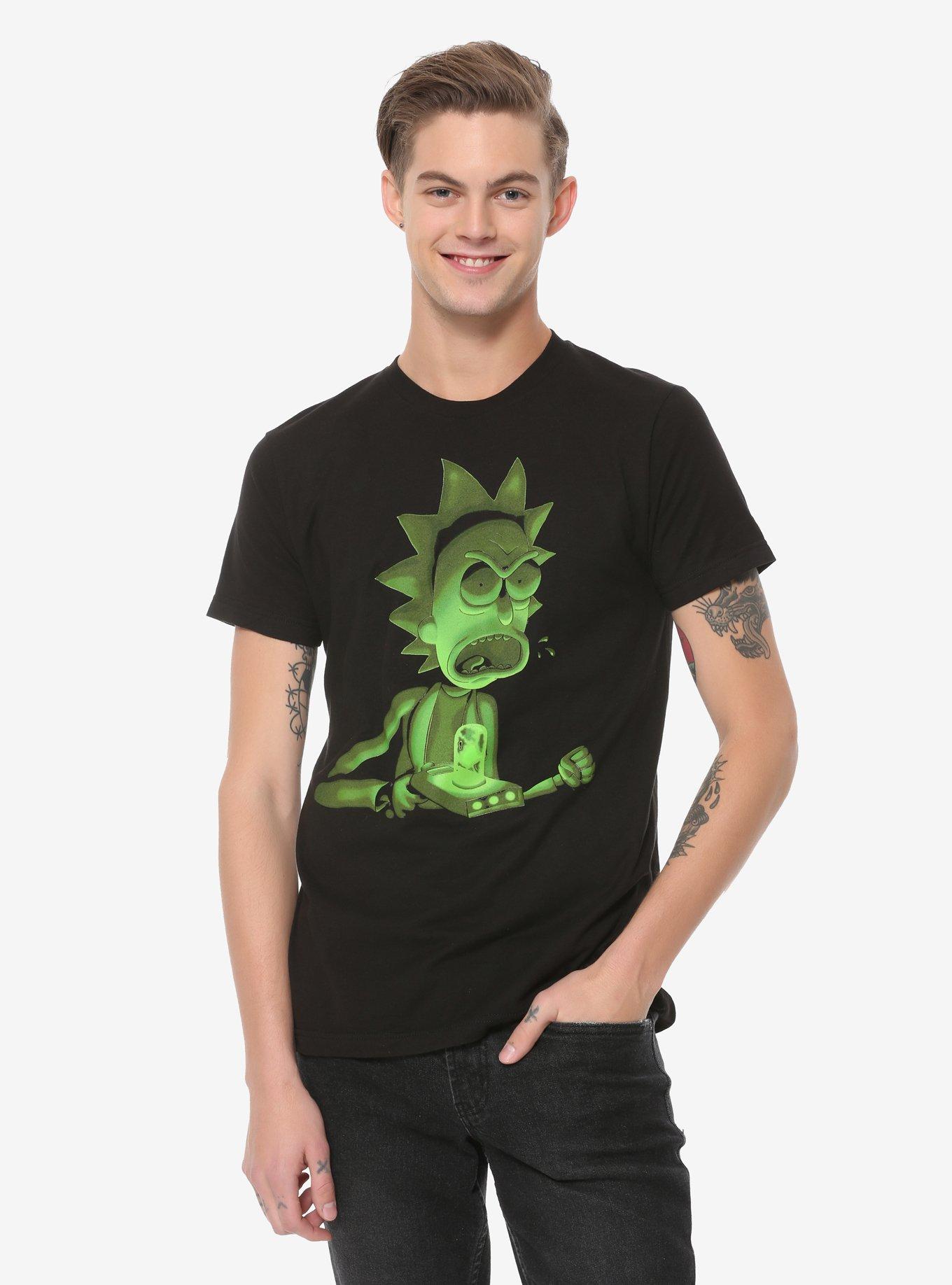Rick And Morty Underlit Green Rick Portal Gun T-Shirt, , alternate
