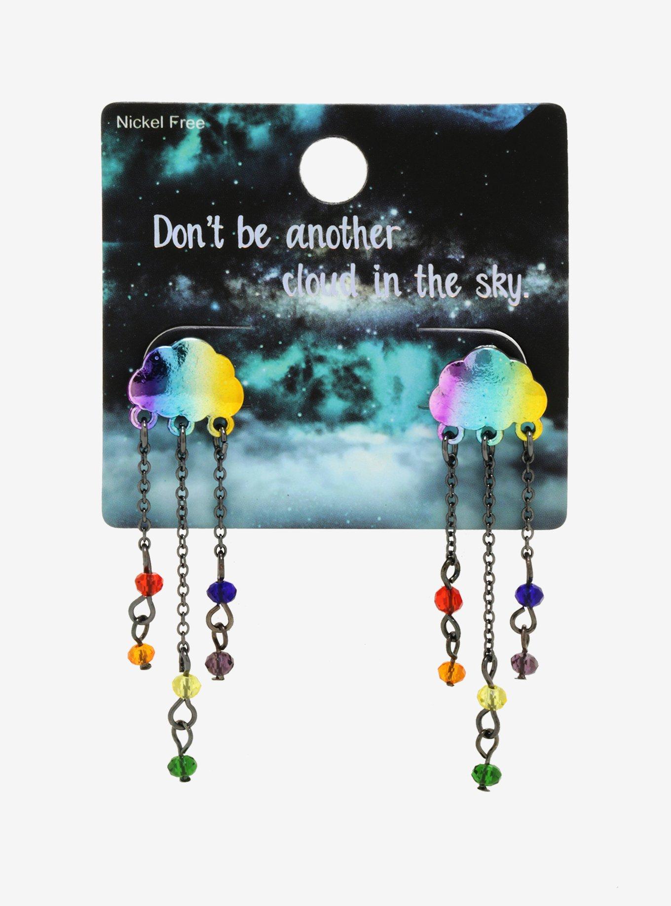 Rainbow Cloud Dangle Earrings, , alternate