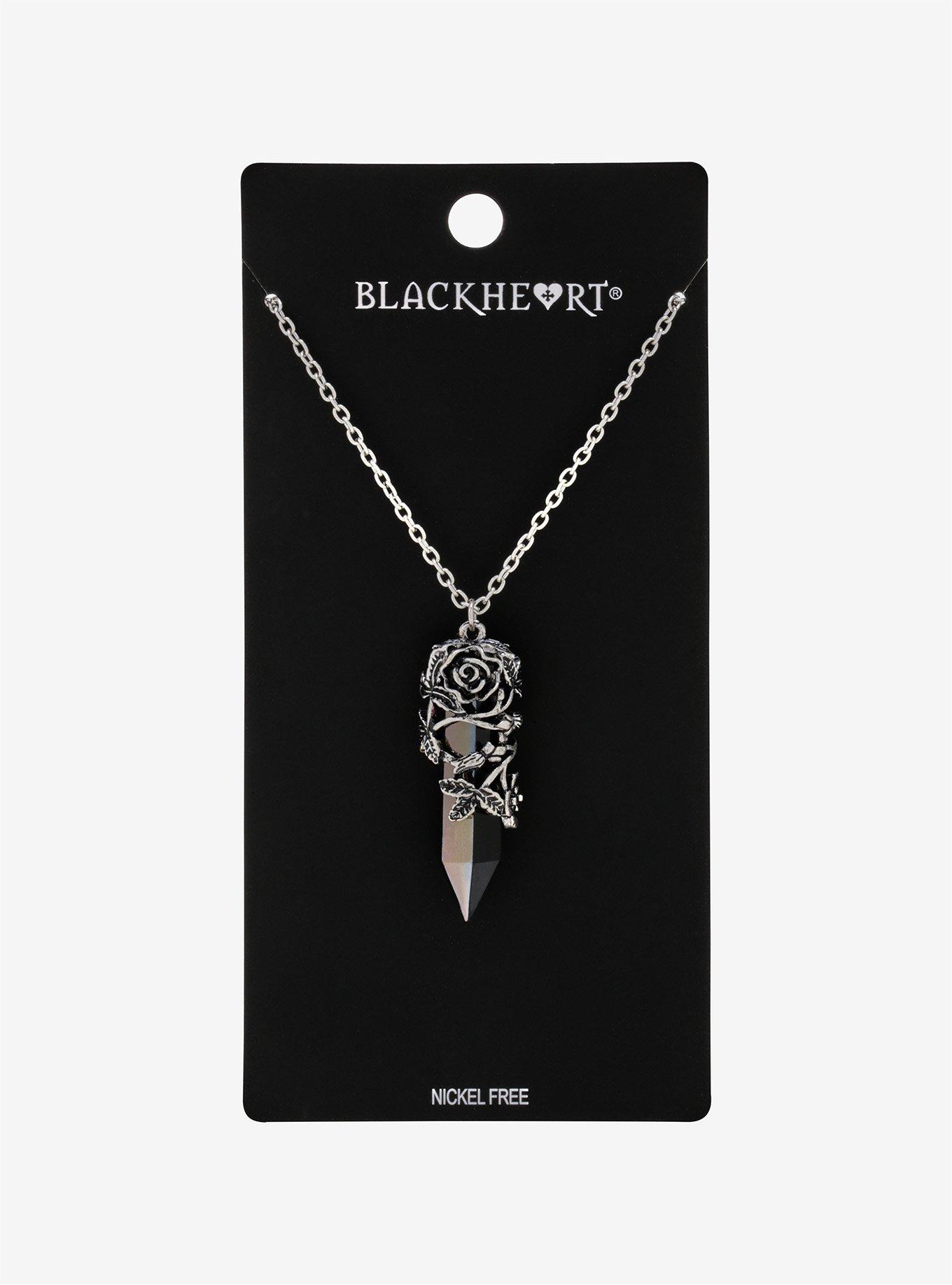 Anodized Crystal Rose Pendant Necklace, , alternate