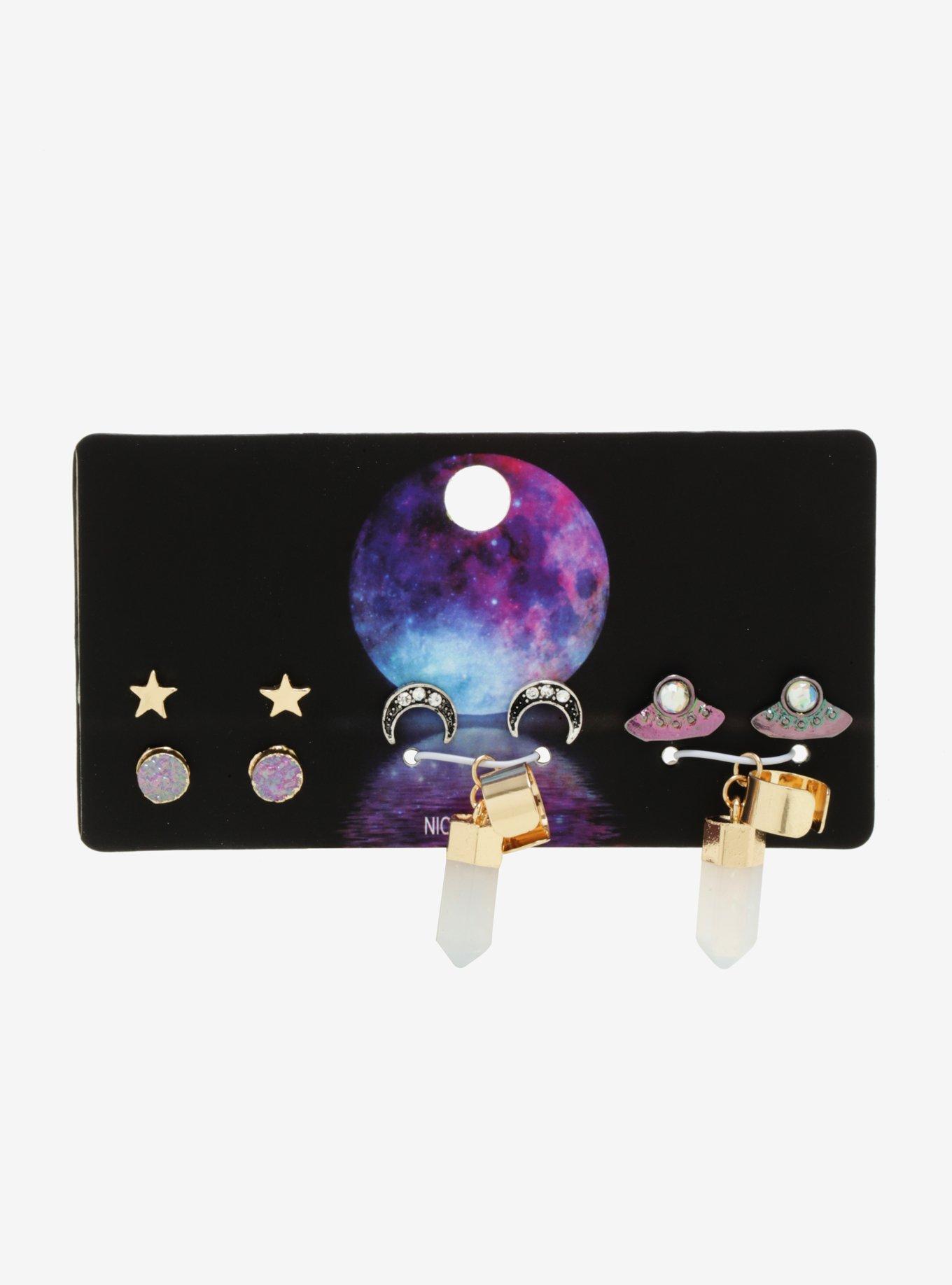 Crystal & Anodized Ear Cuff & Earring Set, , alternate