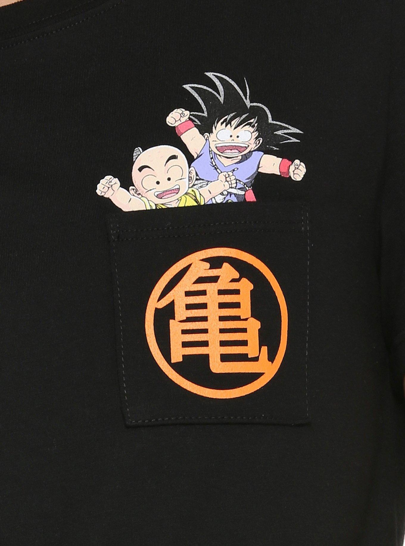 Dragon Ball Z Baby Goku Krillin Pocket Womens T-Shirt - BoxLunch Exclusive, , alternate