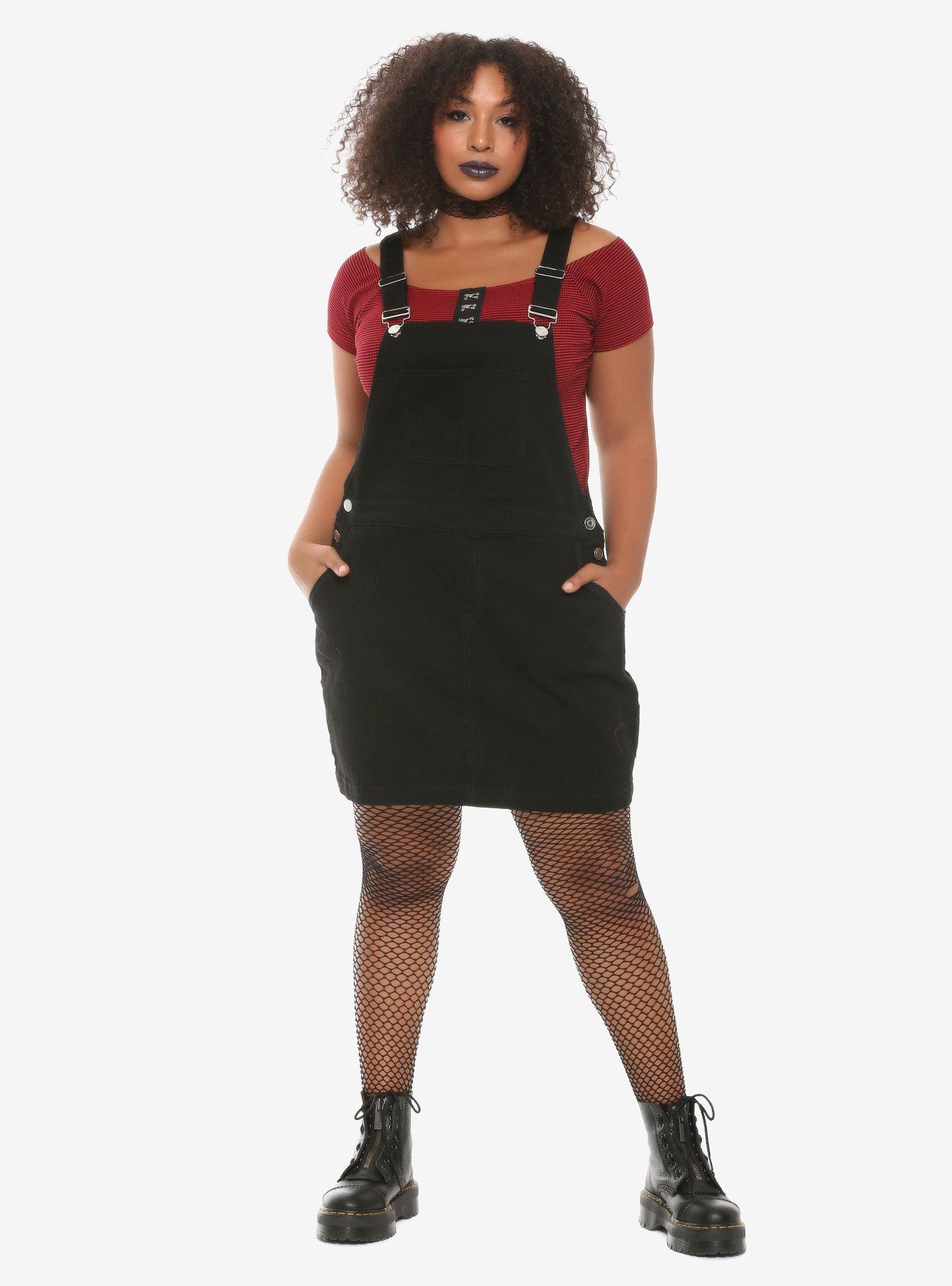 Black Utility Skirtall Plus Size, , alternate