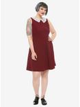 Red Lace Collar Dress Plus Size, , alternate