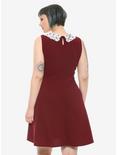Red Lace Collar Dress Plus Size, , alternate