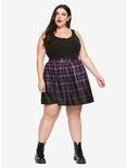 Purple Plaid Ombre Skirt Plus Size, , alternate