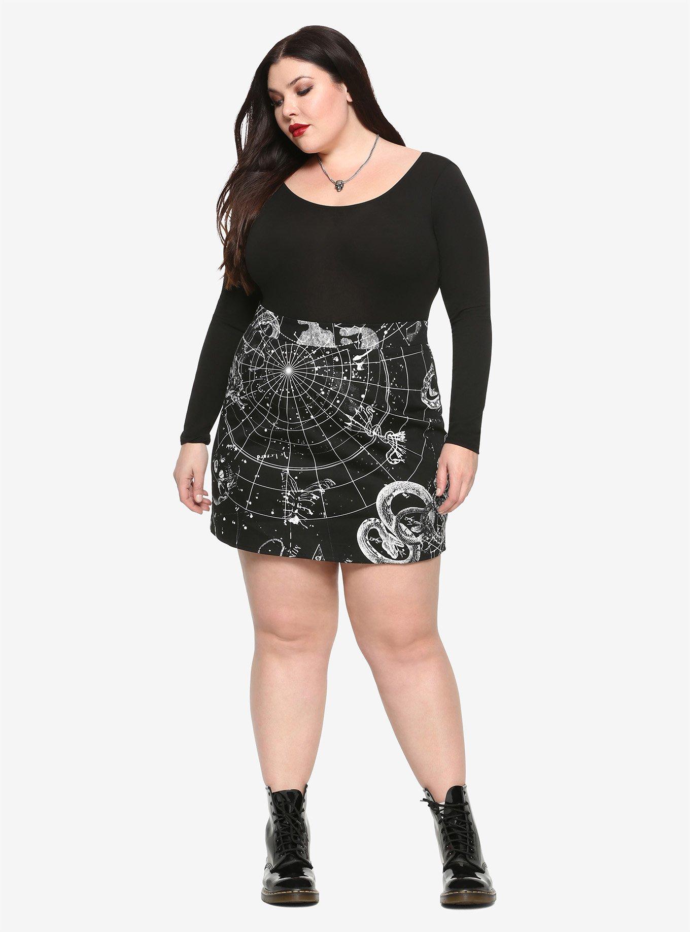 Skull Celestial Skirt Plus Size, , alternate