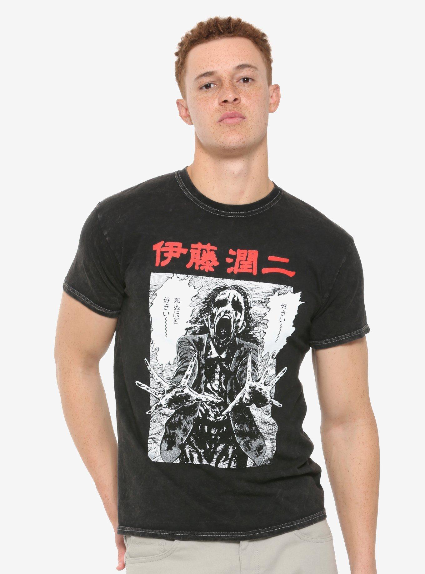 Junji Ito Collection Reaching T-Shirt, CHARCOAL, alternate