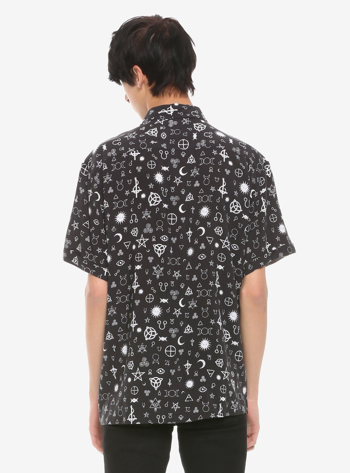 Occult Symbols Woven Button-Up, , alternate