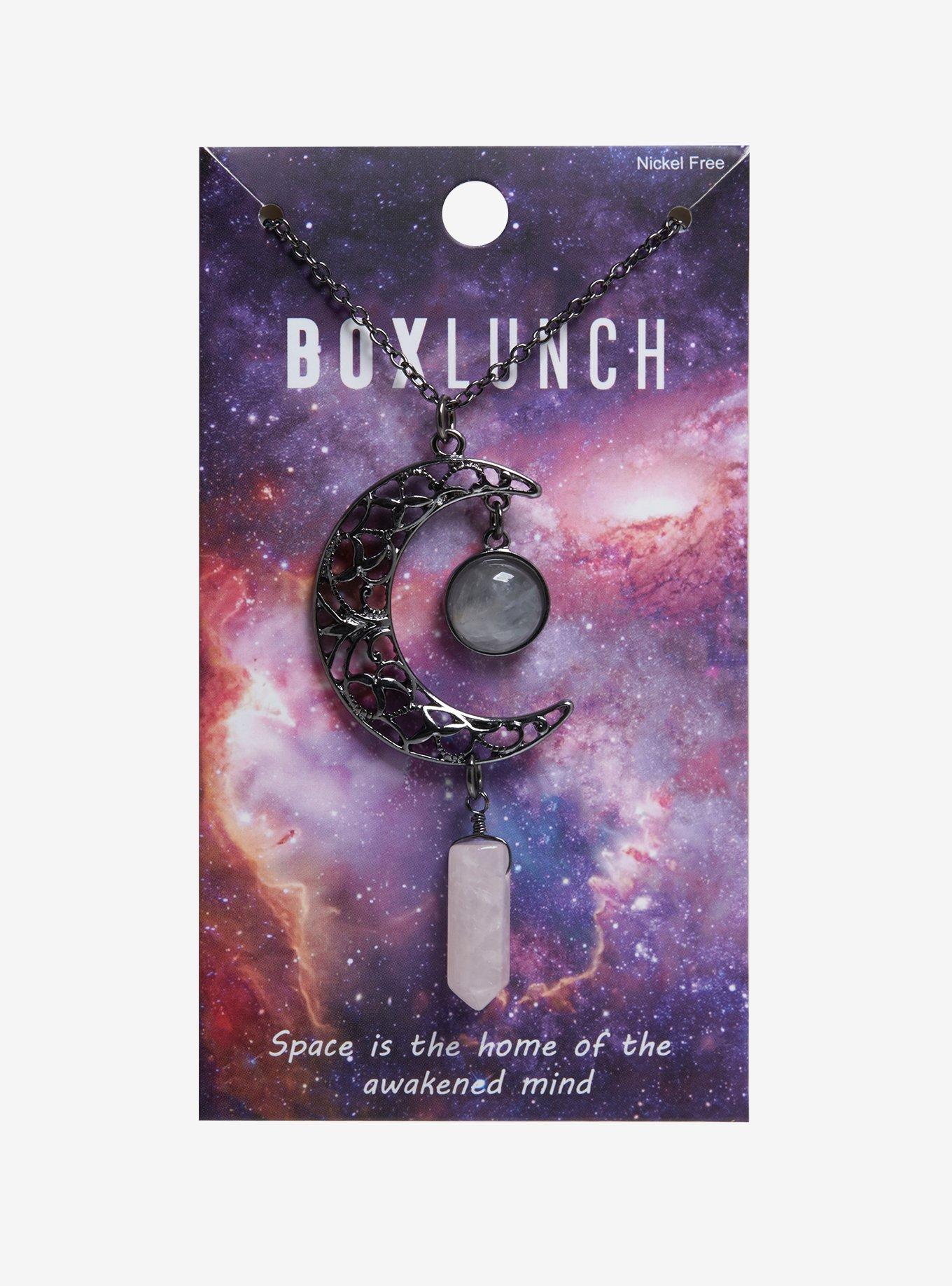 Moon Cutout Hanging Quartz Necklace - BoxLunch Exclusive, , alternate