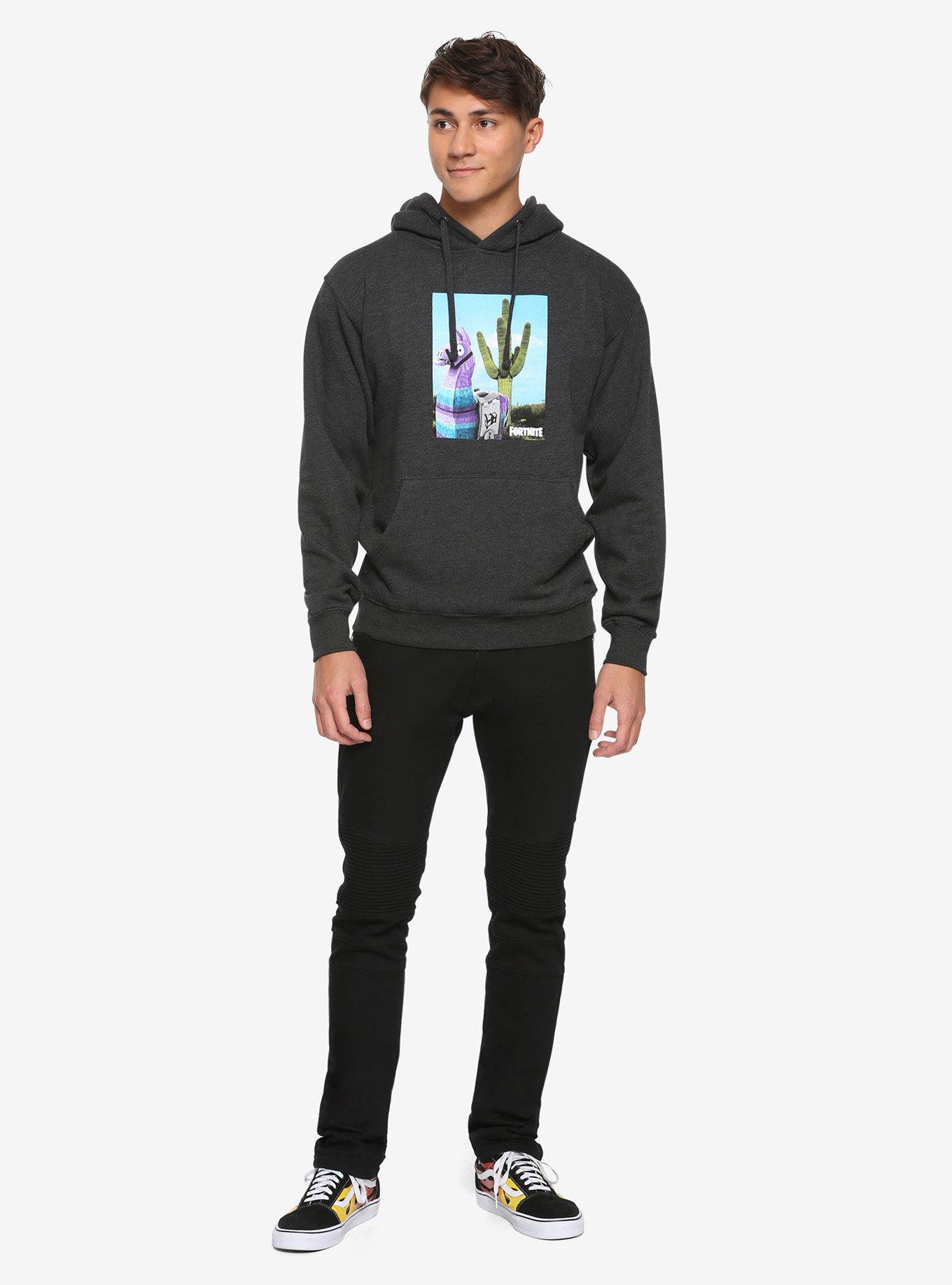 Fortnite Loot Llama Hoodie, CHARCOAL HEATHER, alternate