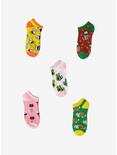 Cats In Food No-Show Socks 5 Pair, , alternate