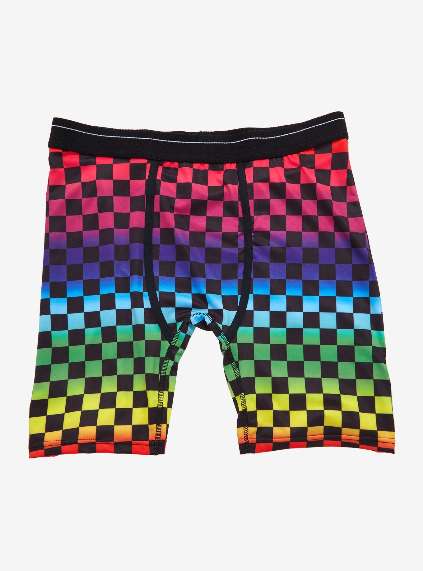 Rainbow Checkered Boxer Briefs, , alternate