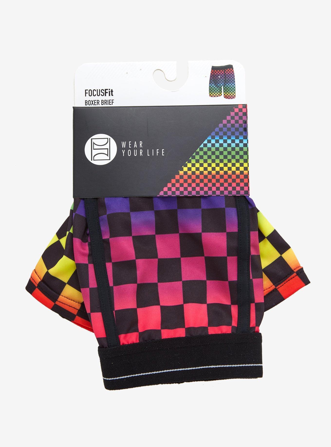 Rainbow Checkered Boxer Briefs, , alternate