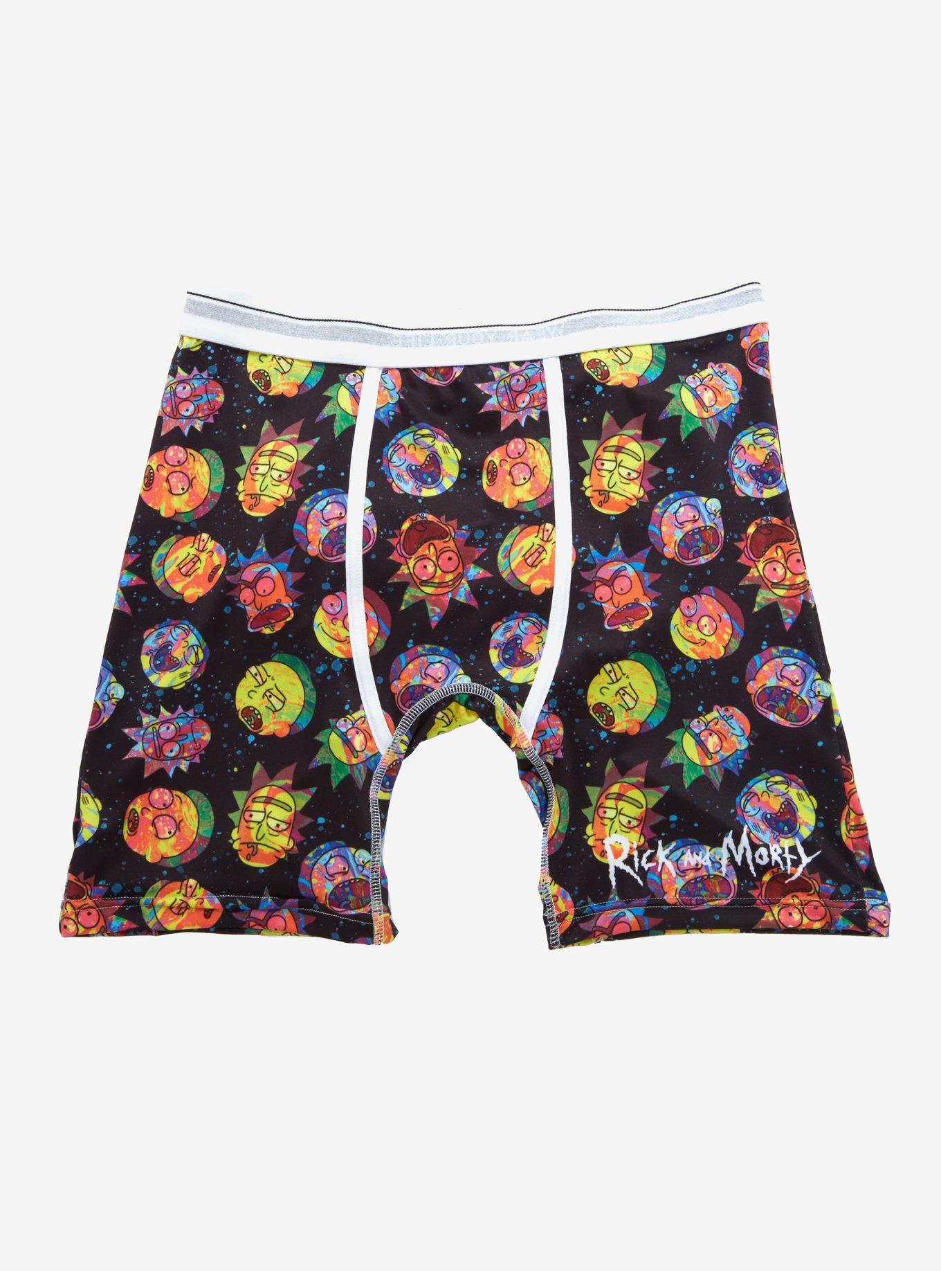 Rick And Morty Psychedelic Heads Boxer Briefs, MULTI, alternate