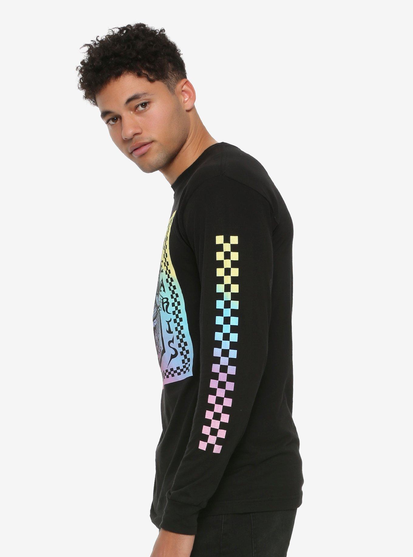 Disney Kingdom Hearts Rainbow Checkerboard Long-Sleeve T-Shirt, , alternate