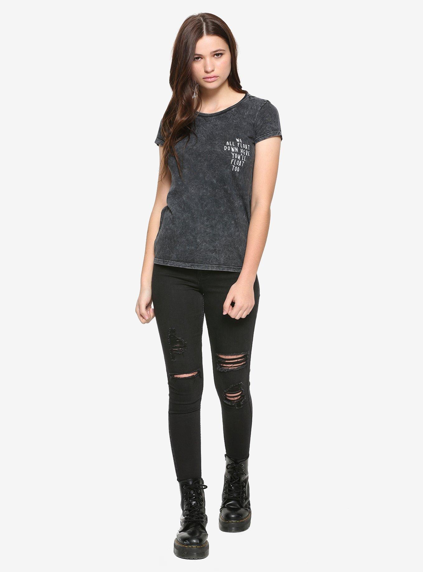 IT Pennywise Sewer Acid Wash Girls T-Shirt, , alternate