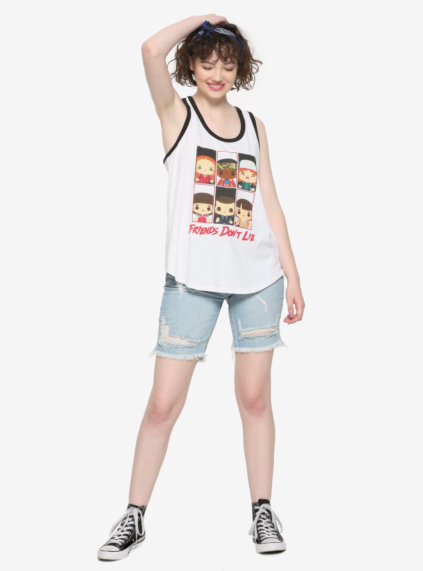 Stranger Things Chibi Group Girls Tank Top, , alternate