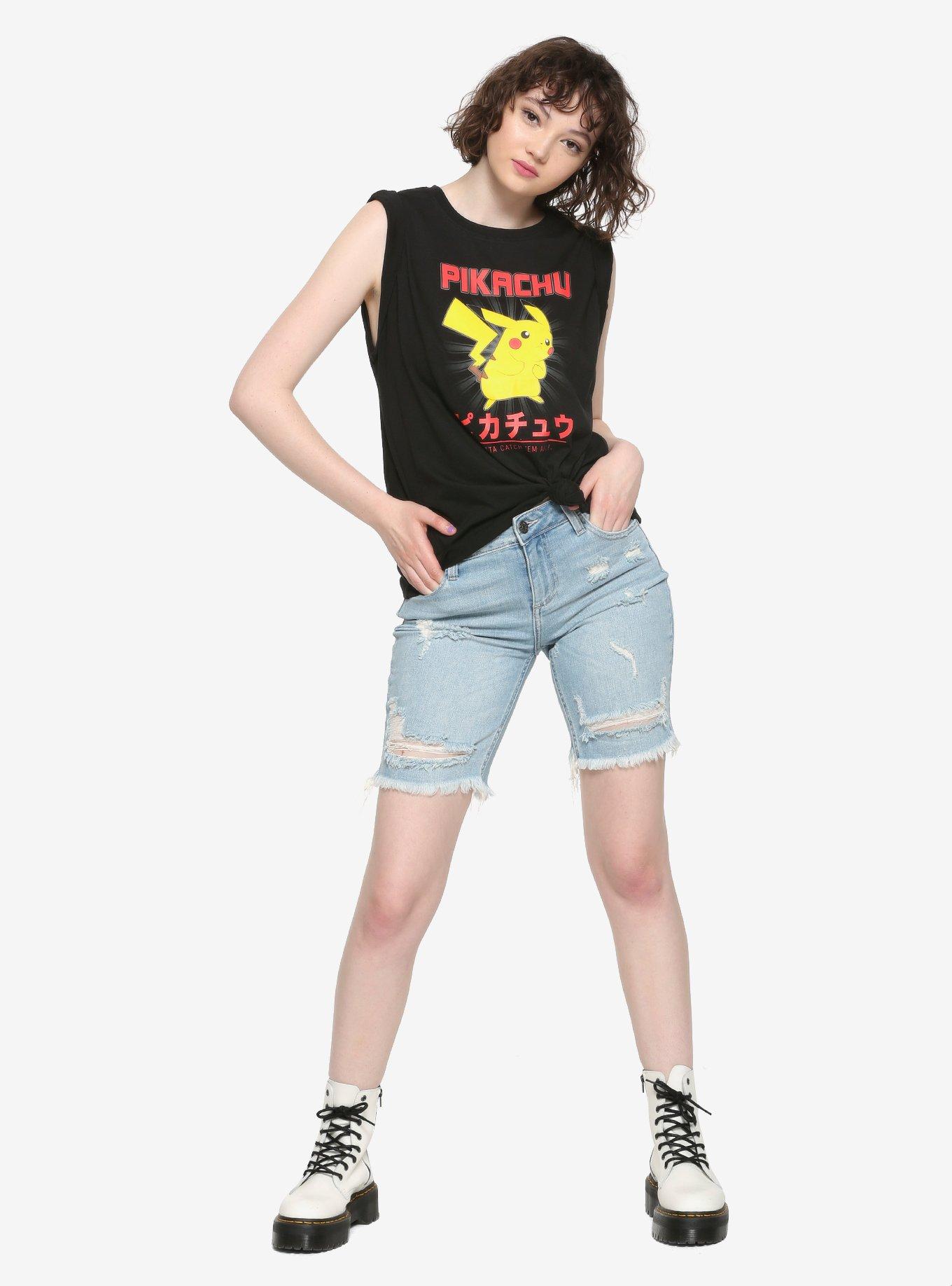 Pokemon Pikachu Tie-Front Girls Tank Top, , alternate