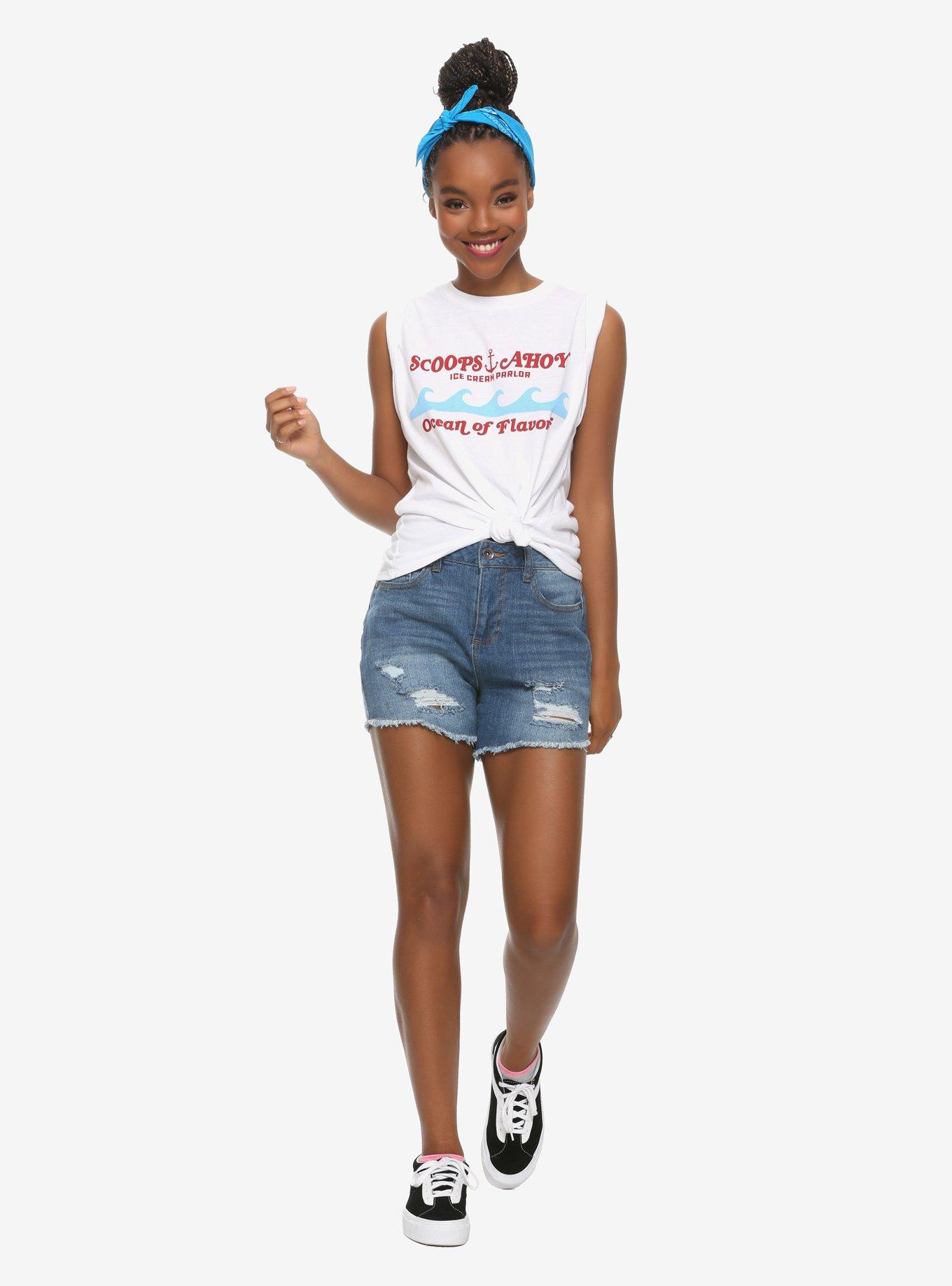 Stranger Things Scoops Ahoy Girls Muscle Top, , alternate