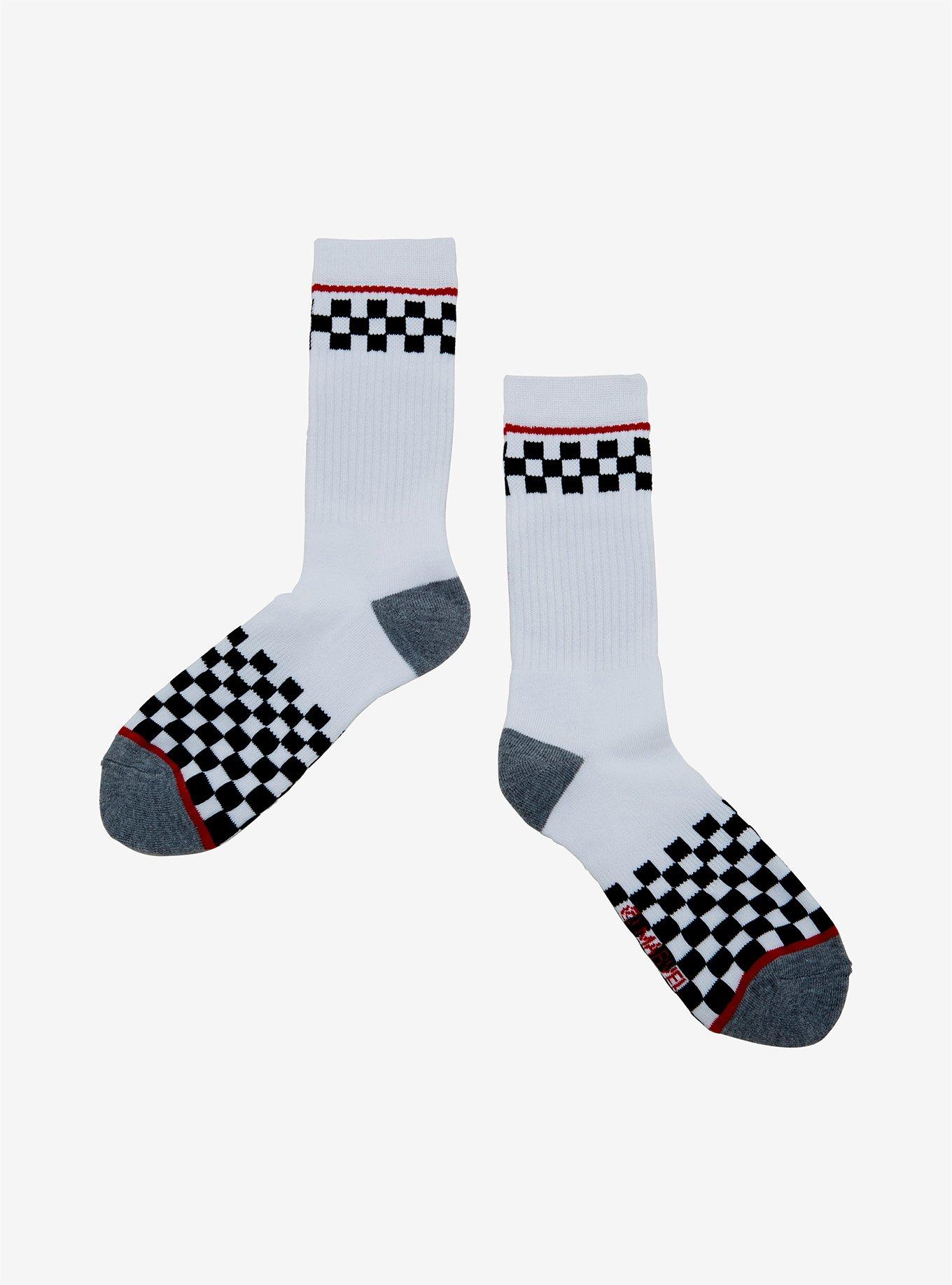 Marvel Deadpool Checkered Crew Socks, , alternate