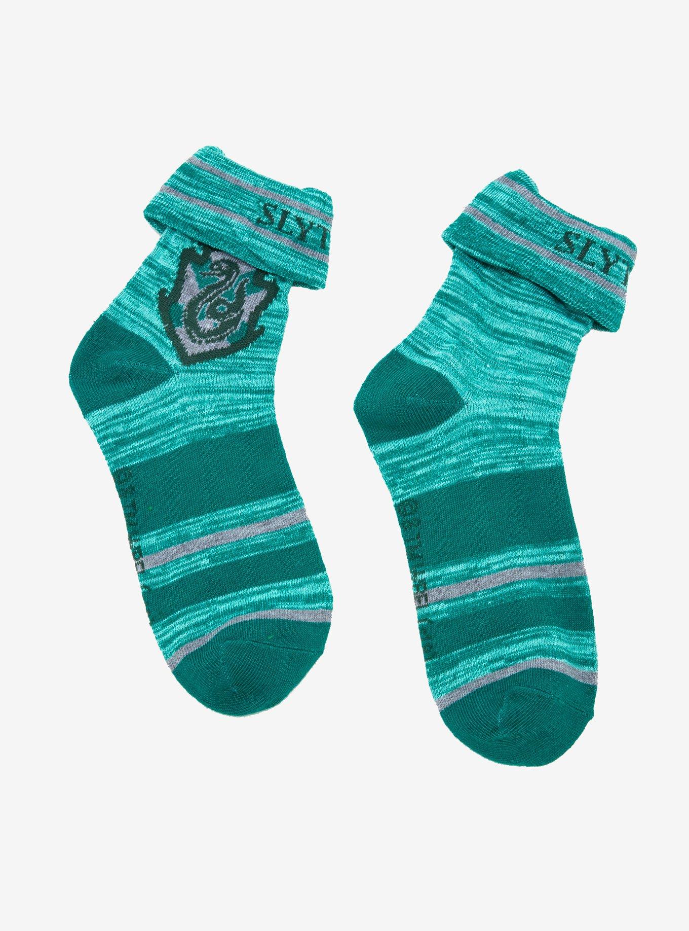Harry Potter Slytherin Cuffed Socks, , alternate
