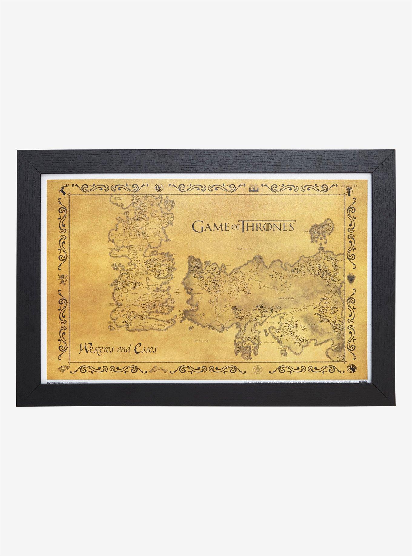 Game of Thrones Framed Map of Westeros and Essos, , alternate