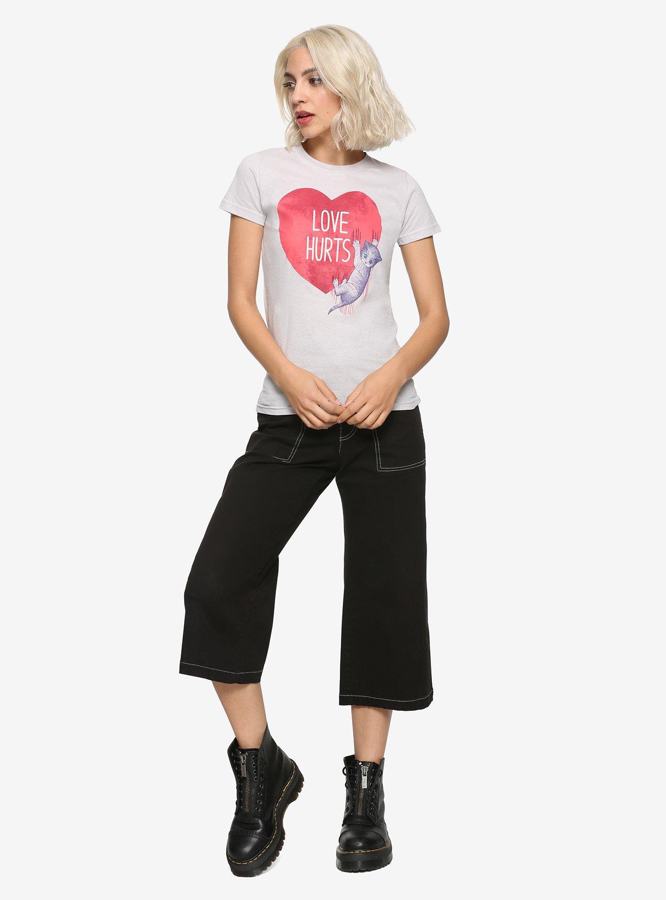 Love Hurts Kitten Girls T-Shirt, , alternate