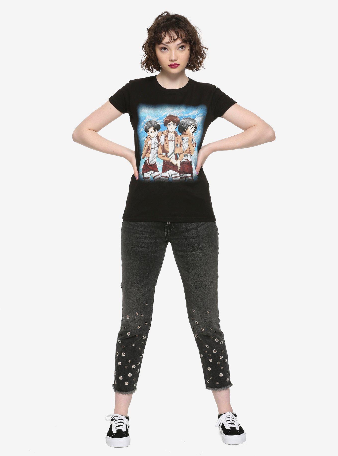 Attack On Titan Eren Mika & Levi Girls T-Shirt, , alternate