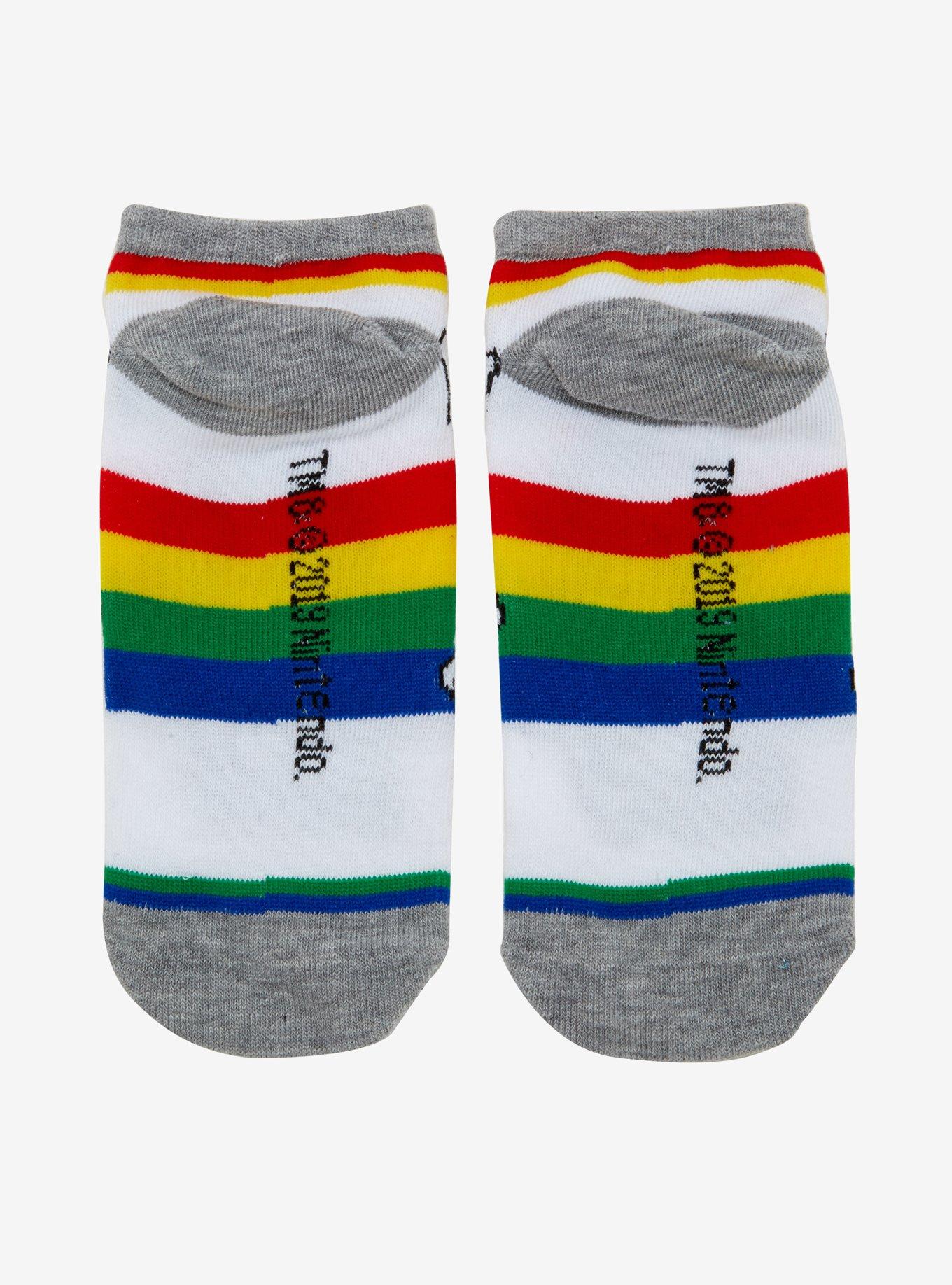 Super Mario Bros. Mario Kart Rainbow Road No-Show Socks, , alternate