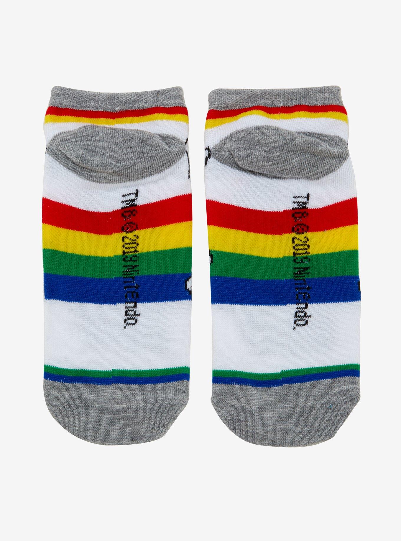 Super Mario Bros. Mario Kart Rainbow Road No-Show Socks, , alternate