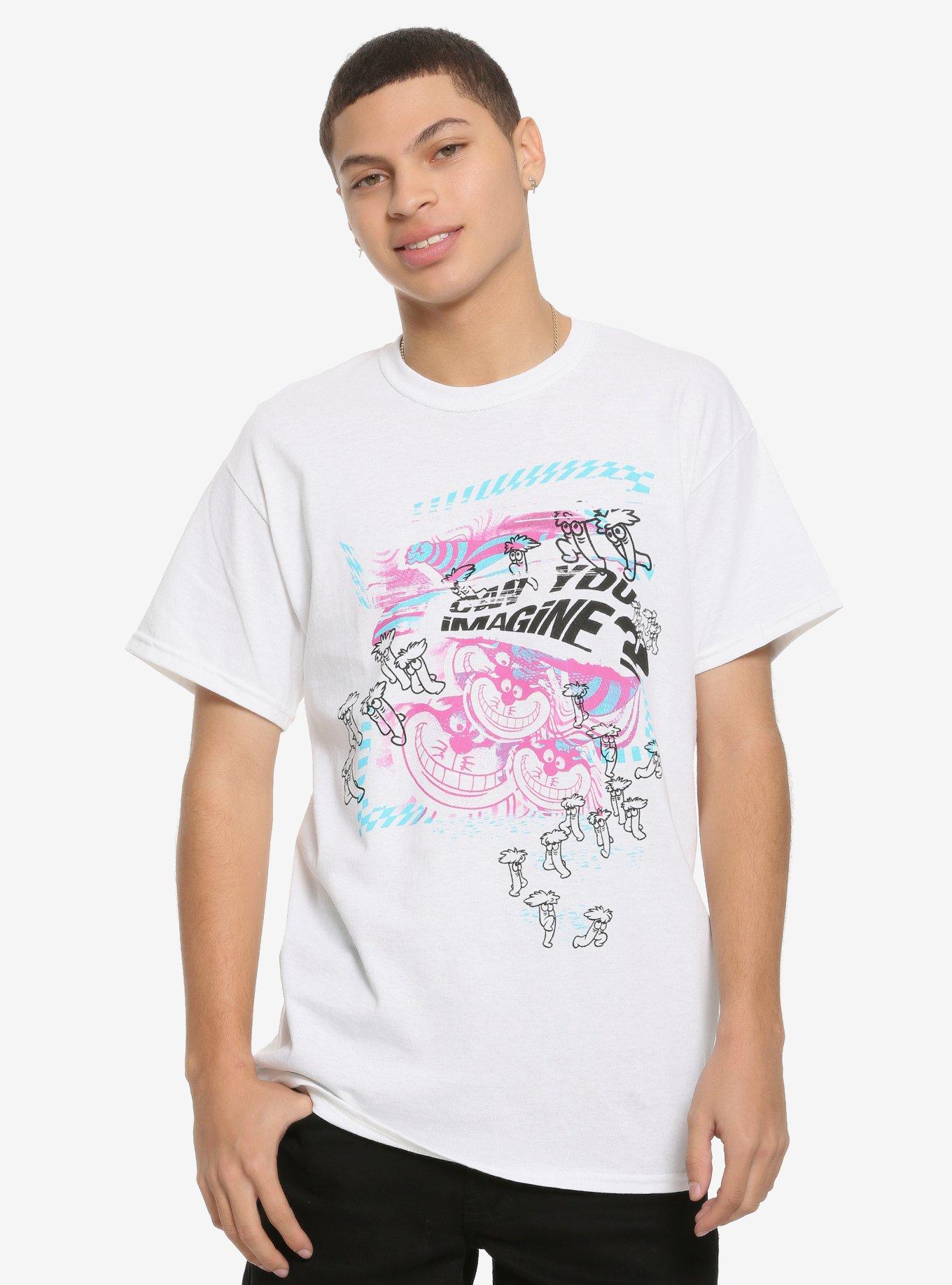 Disney Alice In Wonderland Cheshire Cat Mome Raths T-Shirt, PINK, alternate