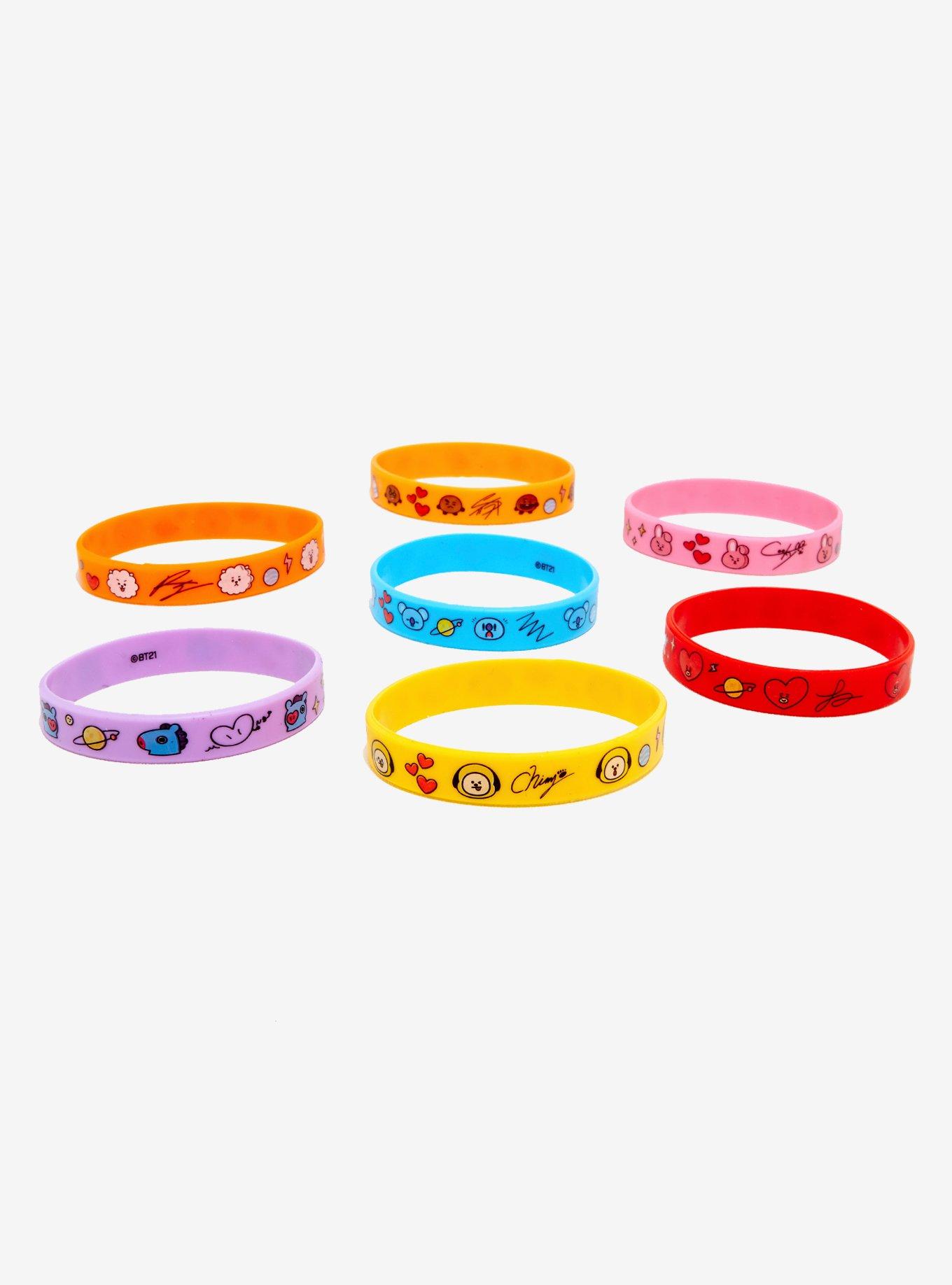 BT21 Characters Rubber Bracelet Set, , alternate