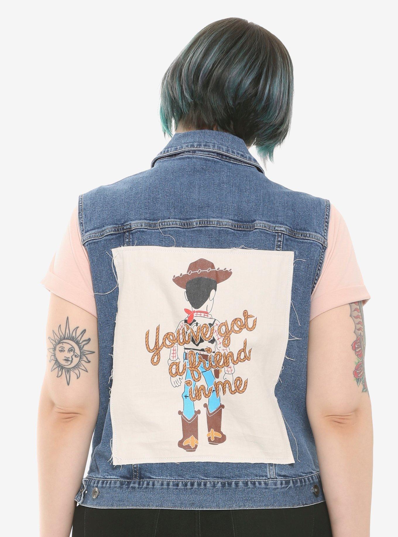 Her Universe Disney Pixar Toy Story Woody Denim Girls Vest Plus Size, DENIM, alternate