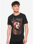 Lil Peep Floral Portrait T-Shirt, BLACK, alternate