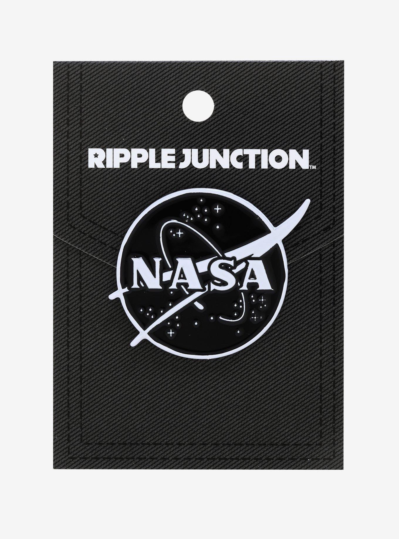 NASA Black & White Logo Enamel Pin, , alternate