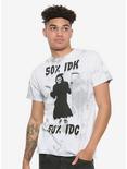 Grim Reaper Shrug 50% IDK 50% IDC Tie-Dye T-Shirt, BLACK, alternate