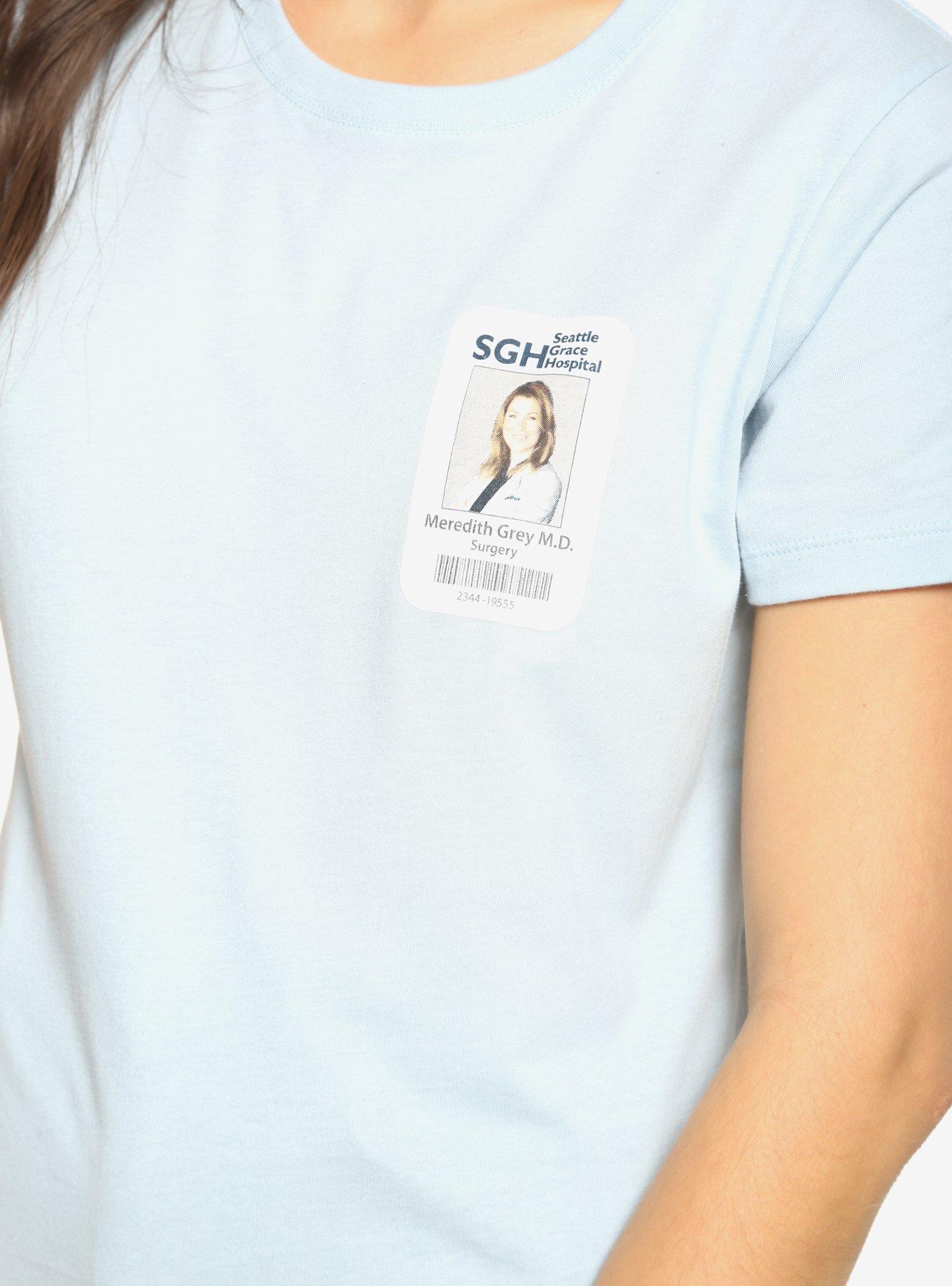Grey's Anatomy Meredith Badge Girls T-Shirt, WHITE, alternate