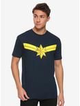Marvel Captain Marvel Logo Navy T-Shirt Hot Topic Exclusive, WHITE, alternate