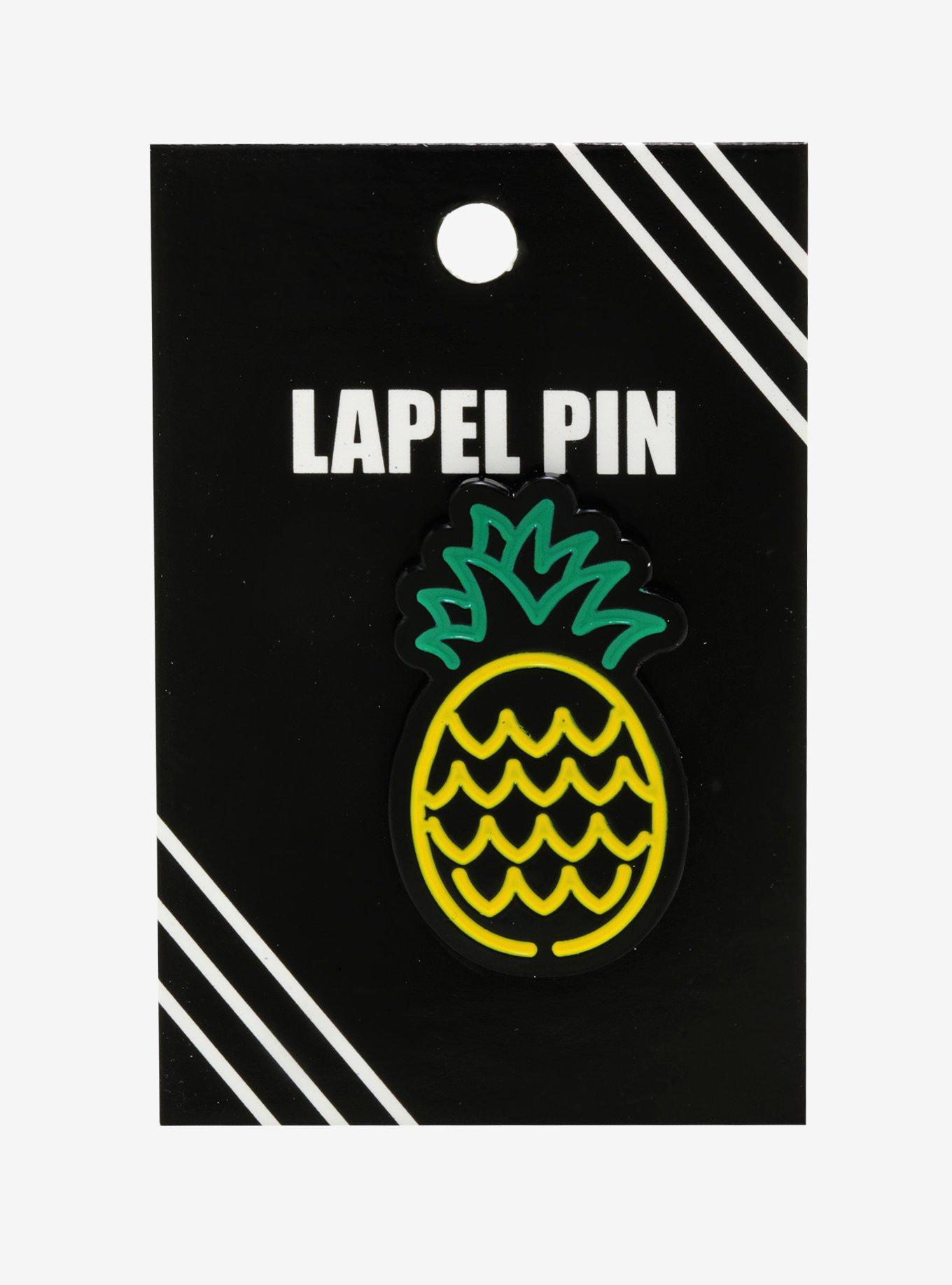 Neon Pineapple Enamel Pin, , alternate
