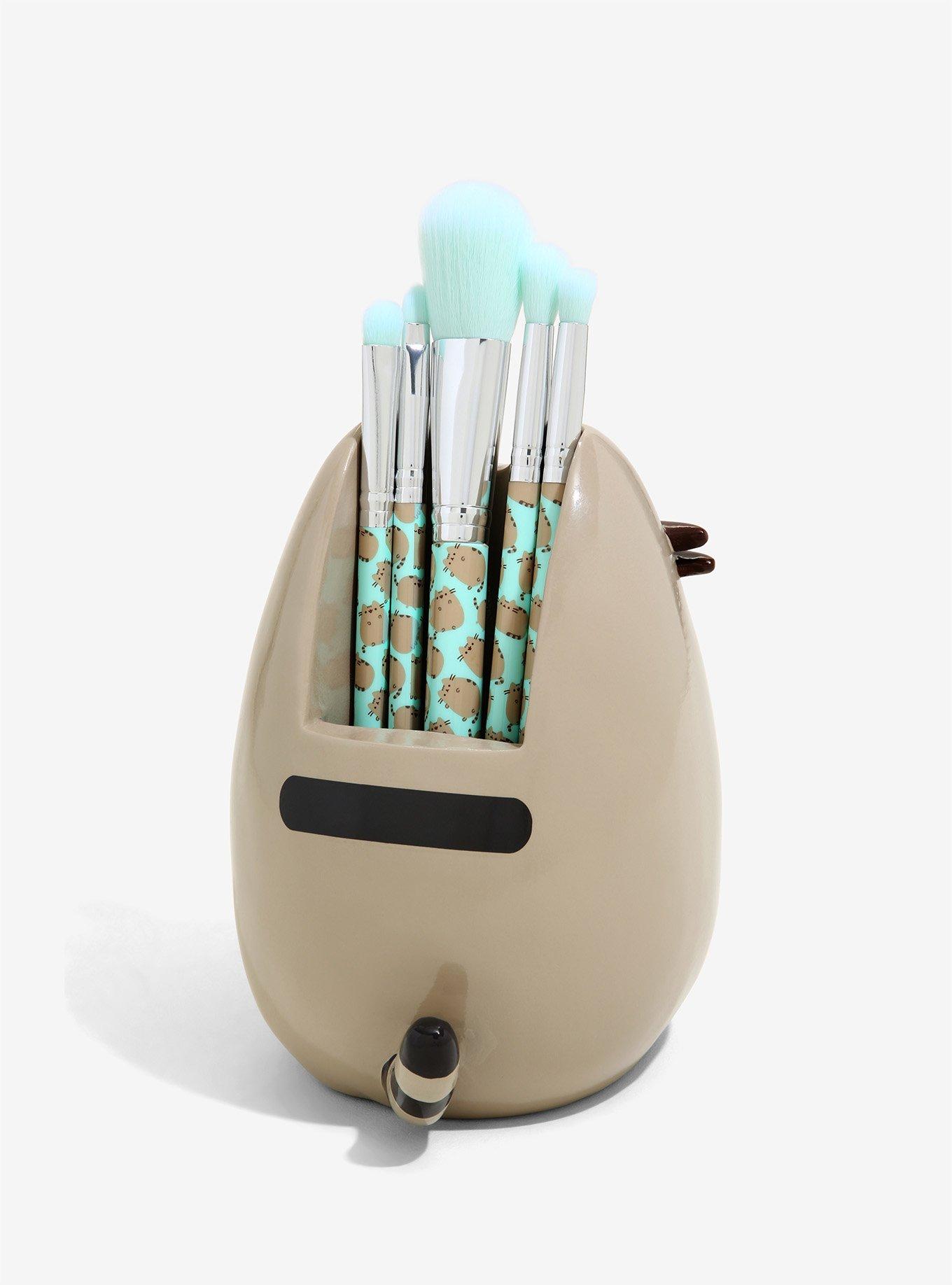 Pusheen Makeup Brush Set & Holder, , alternate