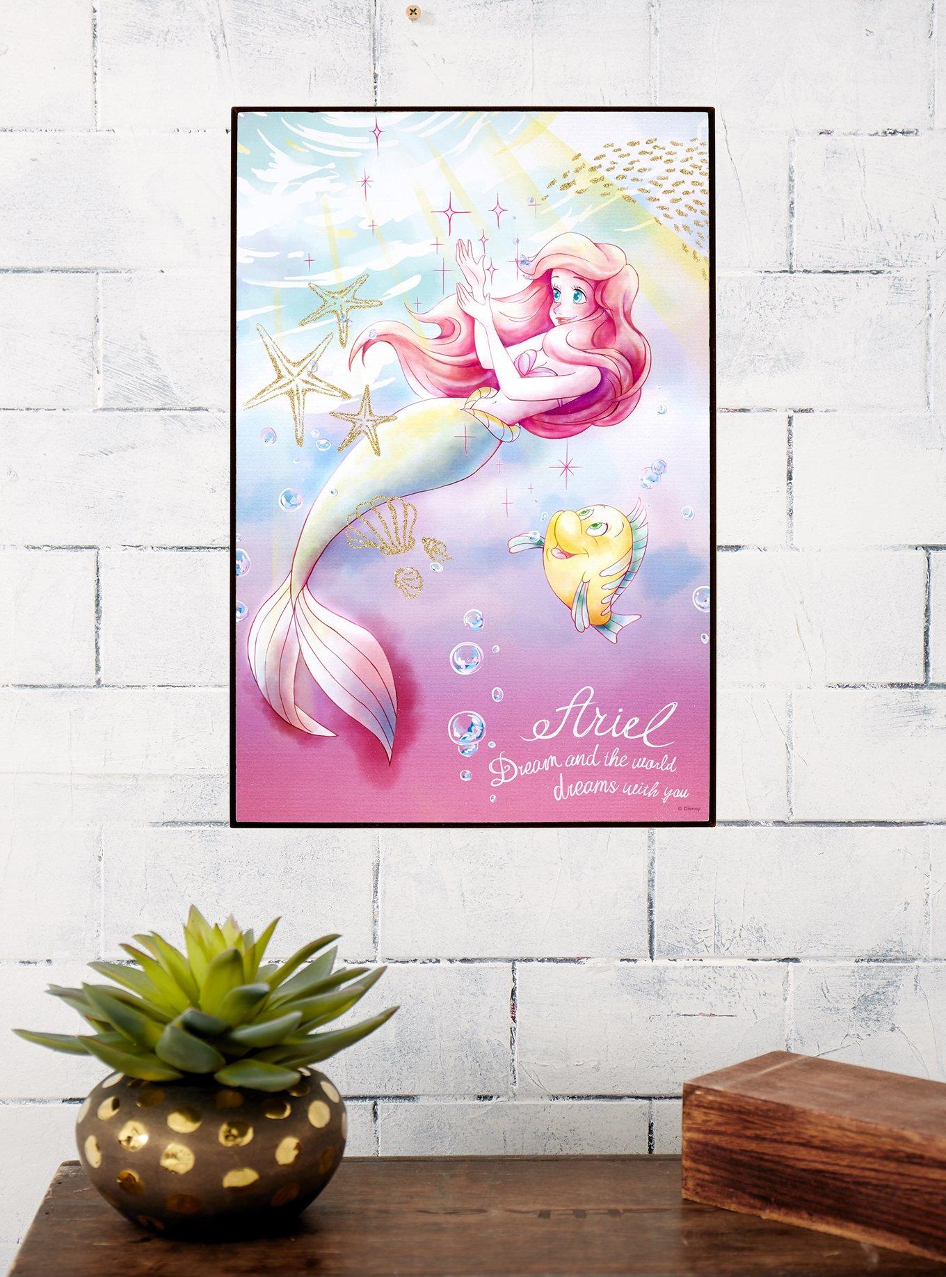 Disney The Little Mermaid Glitter Wood Wall Art, , alternate