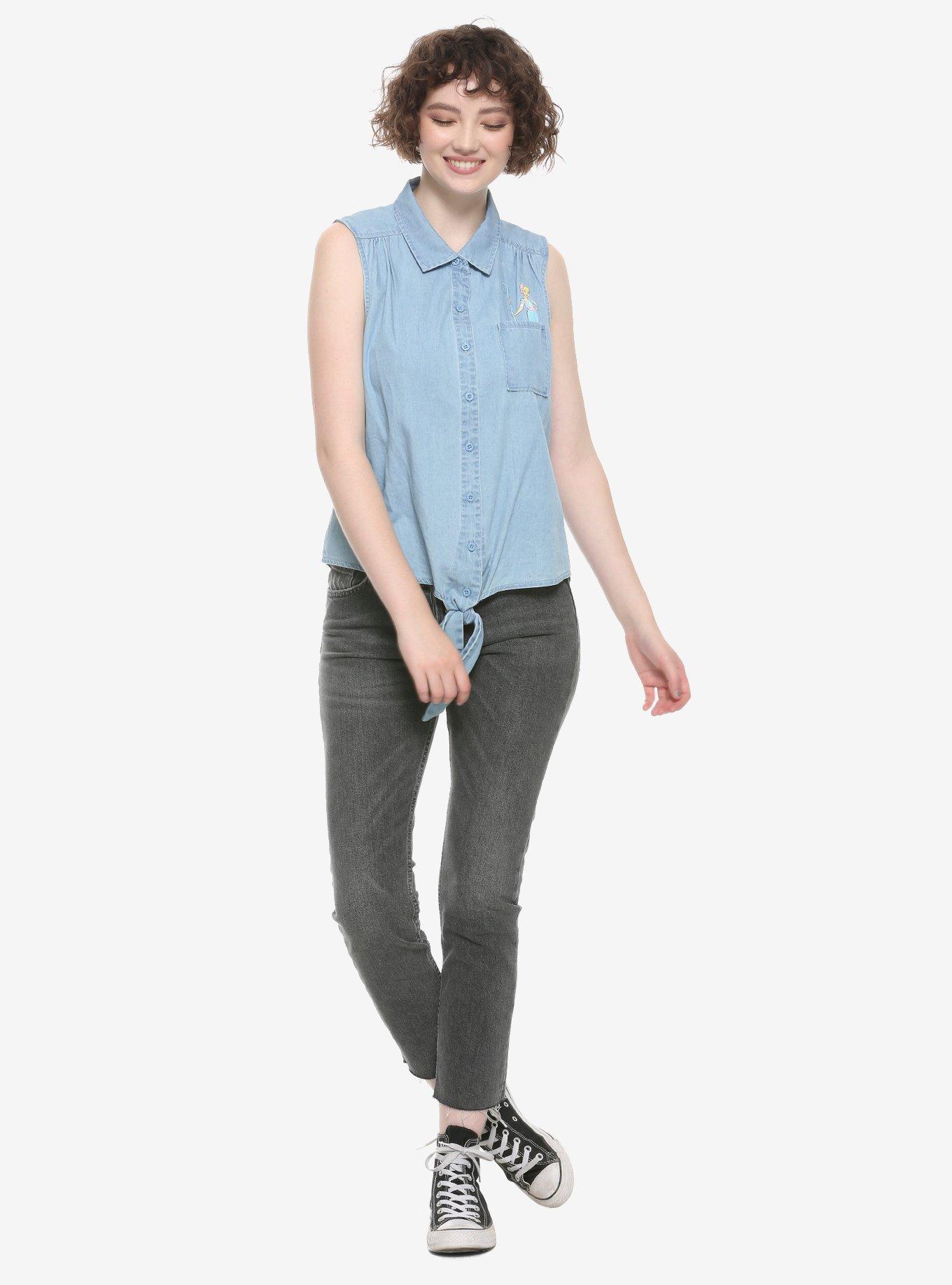Disney Pixar Toy Story 4 Bo Peep Tie Front Sleeveless Woven Button-Up, , alternate