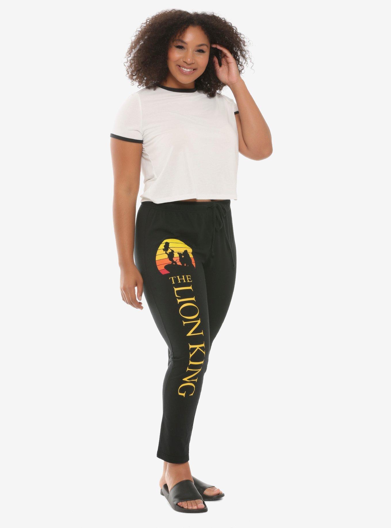 Disney The Lion King Sun Silhouettes Girls Pajama Pants Plus Size, BLACK, alternate